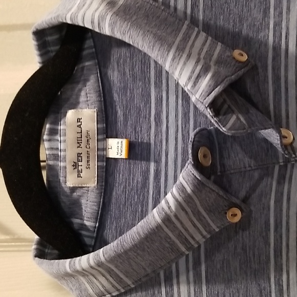 Peter Millar Summer Comfort blue golf polo, size large - Picture 3 of 10
